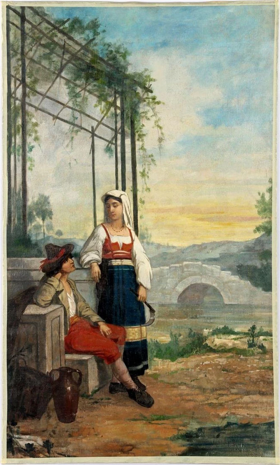 Donna al pozzo con corteggiatore